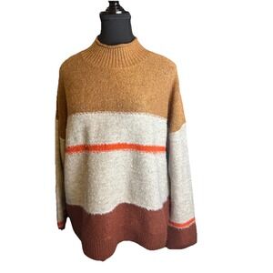 Universal Thread Women's XLarge Rust Orange Brown Textured Knit Sweater Crewneck
